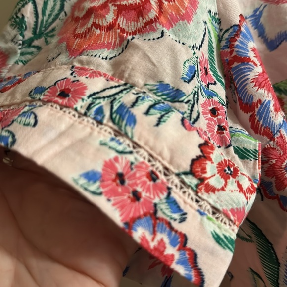 Crown & Ivy White, Pink and Red Ruffled Blouse - Picture 3 of 5